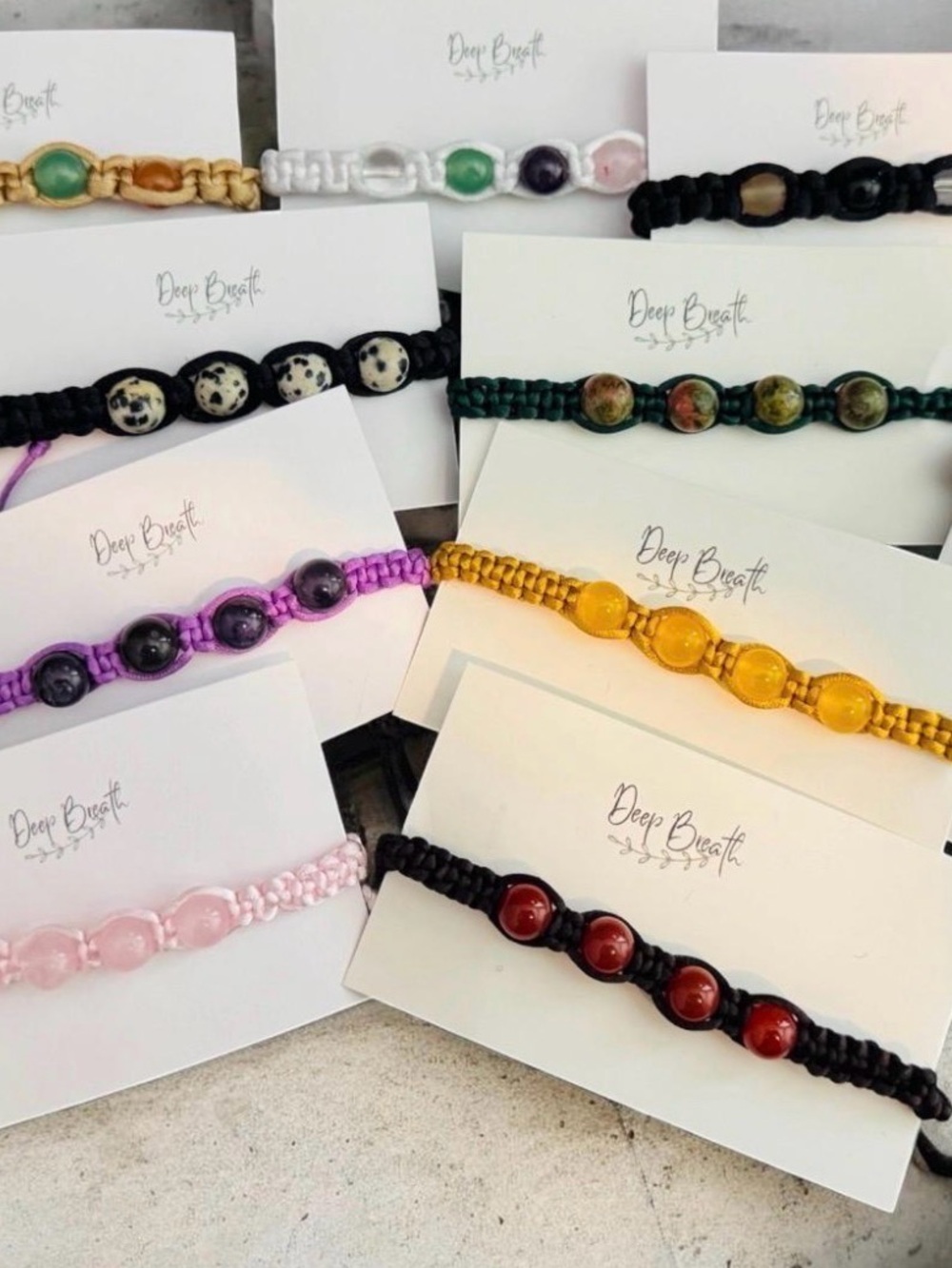 Deep Breath Beaded Macrame Bracelet - Multi Color Options
